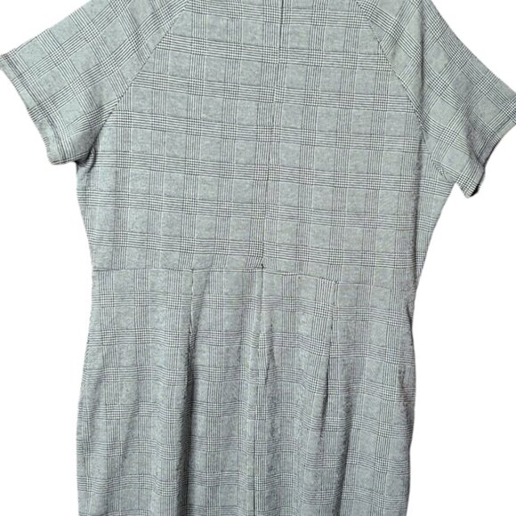 Express Gray Houndstooth Plaid Sheath Office Classic Business Dress Size XL - Picture 3 of 14